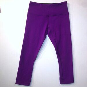 lululemon womens purple capri workout leggings size 4 pants athletica gym yoga